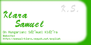 klara samuel business card